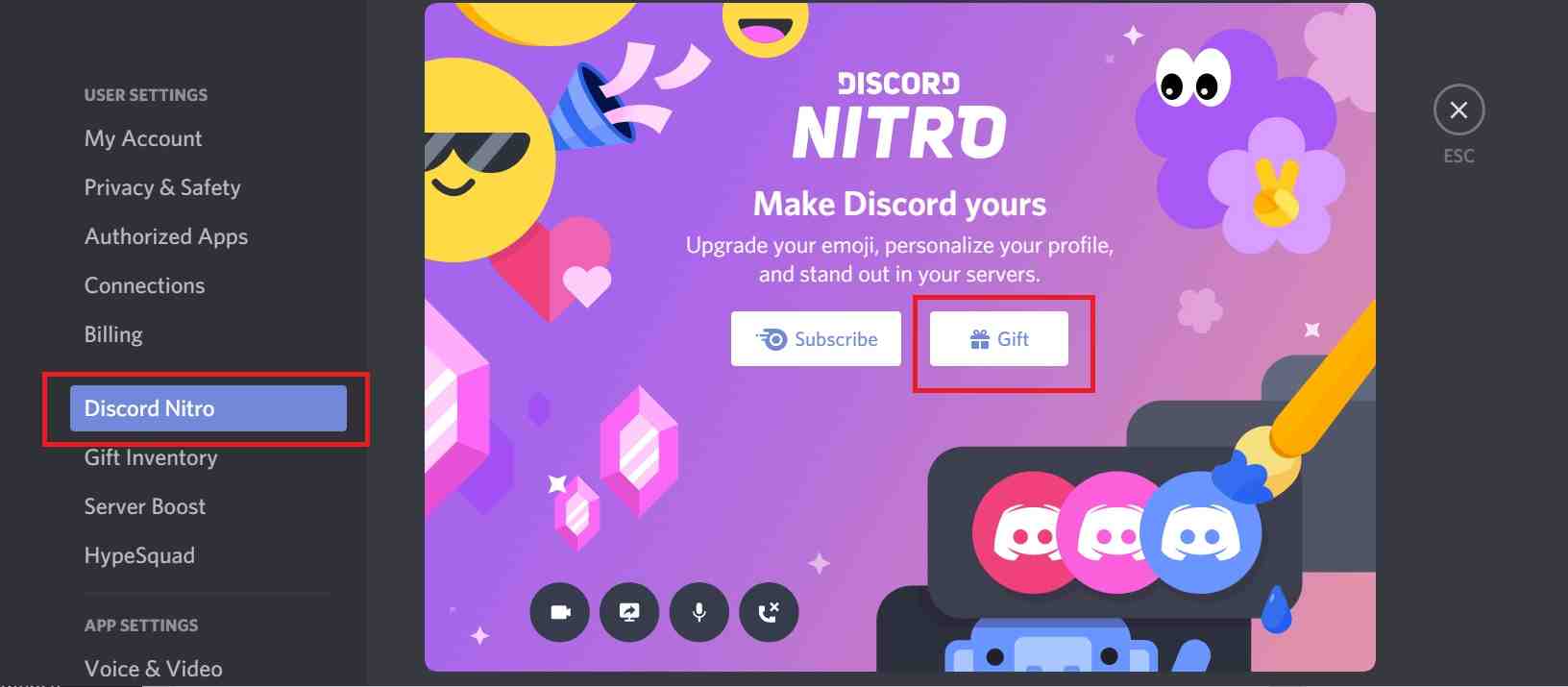 how to gift discord nitro