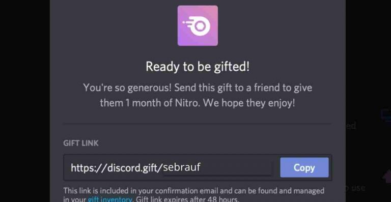 discord nitro gift link expired